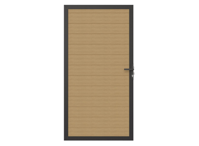 NewTechWood co-extrusie composiet deur in aluminium frame, horizontaal, 100 x 195 cm, Red Cedar.