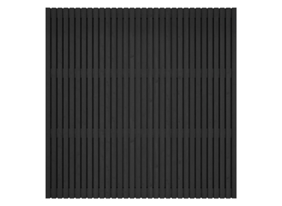 Grenen geschaafd latten scherm, recht horizontaal/verticaal, 180 x 180 x 5 cm, zwart gespoten.