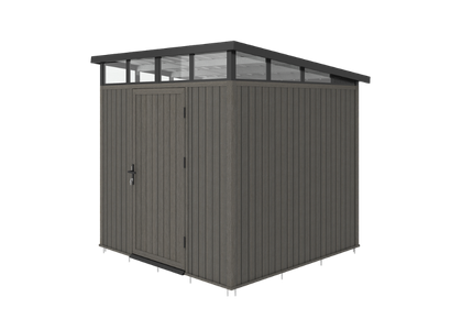 NewTechWood berging met enkele deur, 222 x 210 cm, Silver Gray