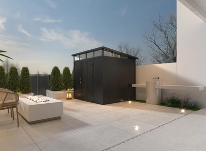 NewTechWood berging met enkele deur, 222 x 210 cm, Ebony zwart