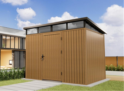 NewTechWood berging met enkele deur, 283 x 210 cm, Teak