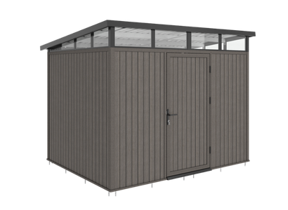 NewTechWood berging met enkele deur, 283 x 210 cm, Silver Gray