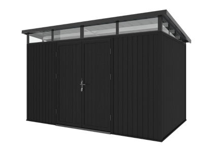 NewTechWood berging met dubbele deur, 344 x 210 cm, Ebony zwart