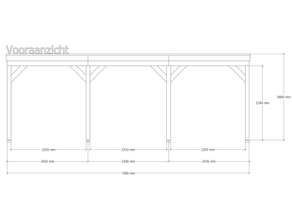 Douglas overkapping | 302 x 735 cm | Pure 1