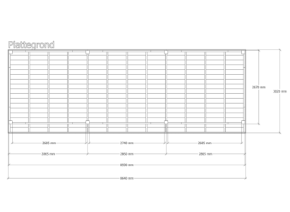 Douglas overkapping | 302 x 864 cm | Pure 1
