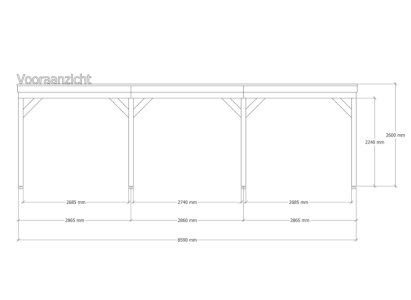 Douglas overkapping | 302 x 864 cm | Pure 1