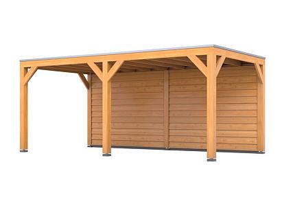 Douglas overkapping | 307 x 583 cm | Achterwand | Living 1