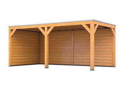 Douglas overkapping | 307 x 583 cm | Achterwand | | Zijwand | Living 1