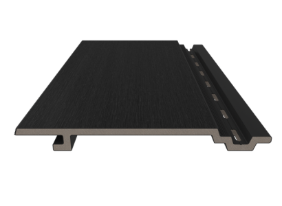 NewTechWood HKC wandbekleding vlak, 1,9 x 18,8 x 400 cm (wb 15,3 cm), Ebony zwart