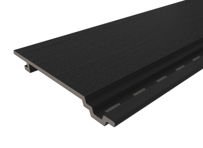 NewTechWood HKC wandbekleding vlak, 1,9 x 18,8 x 400 cm (wb 15,3 cm), Ebony burnt