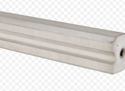 Eindpaal wit 10 x 10 x 275 cm sponning 207 cm 
