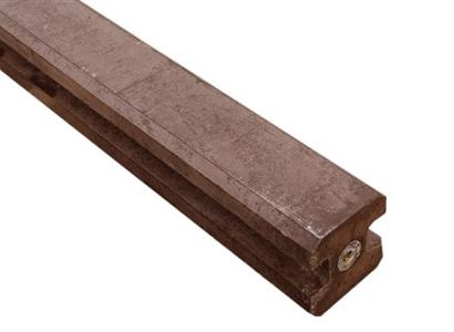 Tussenpaal met schroefbus 11,5 x 11,5 x 314 cm Taupe sponning 252 cm