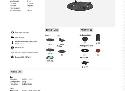 Comfort bovenplaat C3/4T tegels voeg 3 mm
