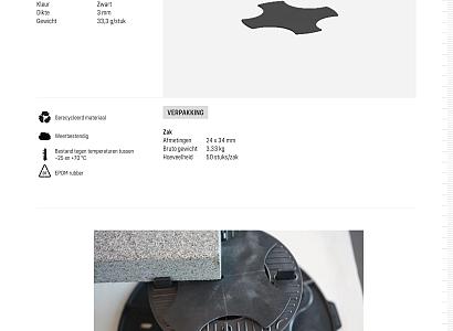 Passtuk 3 mm van EPDM rubber