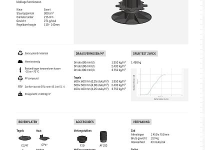 Comfort stelvoet PV11-14 bereik 11 - 14 cm