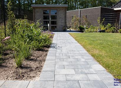 Straksteen 20x30x5 cm grijs/zwart