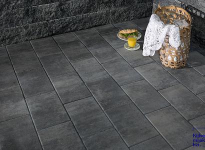 Straksteen 20x30x6 cm grijs/zwart