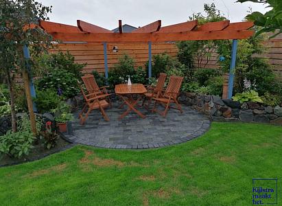 Stonique trommel 21x14x7 cm grijs/zwart