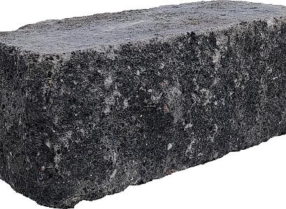 Splitrock hoekstuk trommel 29x13x11 cm grijs/zwart geknipte kopse kant