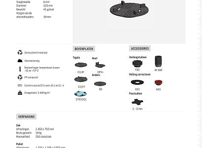 Comfort bovenplaat C6/4T tegels voeg 6 mm