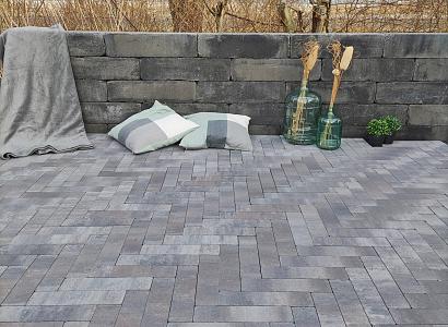 Linea trommel 15x15x60 cm grijs/zwart