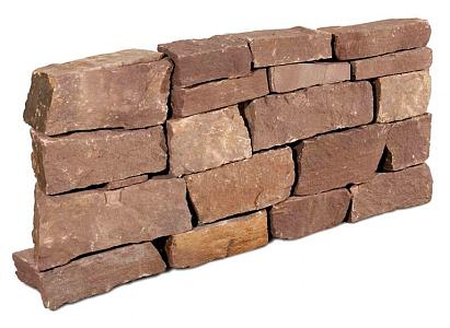 Stapelblok Weser rood  ca. 10-25 cm dik