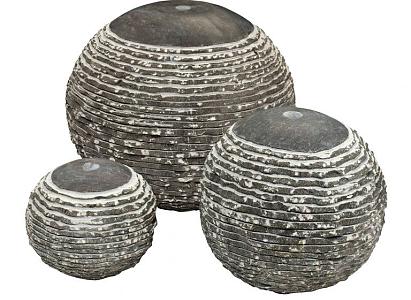 Set borrelstenen, bluette, 1 x 45 cm, 1 x 35 cm, 1 x 25 cm, ingezaagd, bovenzijde gepolijst