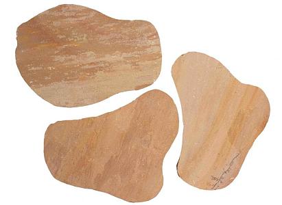 Flagstones Modak, ca. 25-40 mm dik horizontaal verpakt, ca. 4-7 stuks per m2.