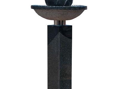 Pagodefontein Blossom, zwarte diabas met RVS hoogte 115 cm, incl. base