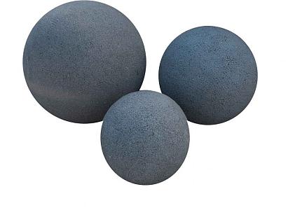 Set bollen Black granite, gebouchardeerd 1x25 cm, 1x35 cm,1x45 cm