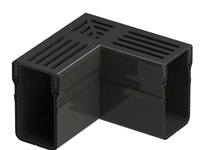 Gardendrain Corner Black 65/100 mm Hoekstuk zwart