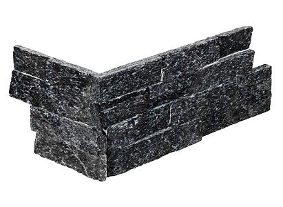 Stone Panels Black Quarzite (40+20)x15x1,5-2,5 cm (1 hoek=1 set)