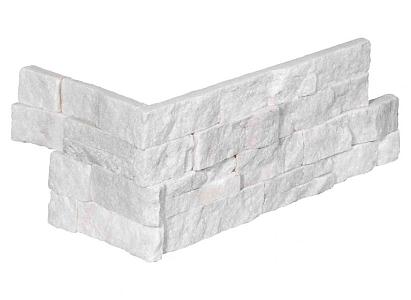 Stone Panels Snow White Marble (40+20)x15x1,5-2,5 cm (1 hoek=1 set)