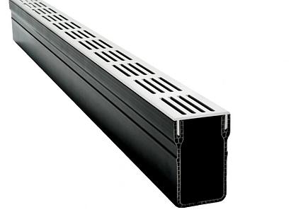 Gardendrain Grey Grating 1000x100x100 mm Lijngoot grijs (afname per pallet à 65 stuks)